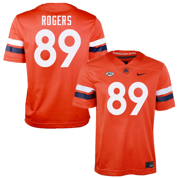 Virginia Cavaliers #89 John Rogers College Football Jerseys Stitched-Orange